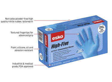 Esko Nitrile Disposable Gloves Blue Box - Kiwi Workgear